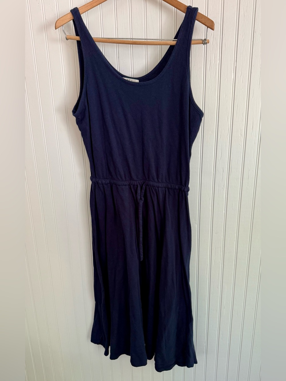 Style & Co 100% Cotton Navy Dress Size M with Drawstring Waist
